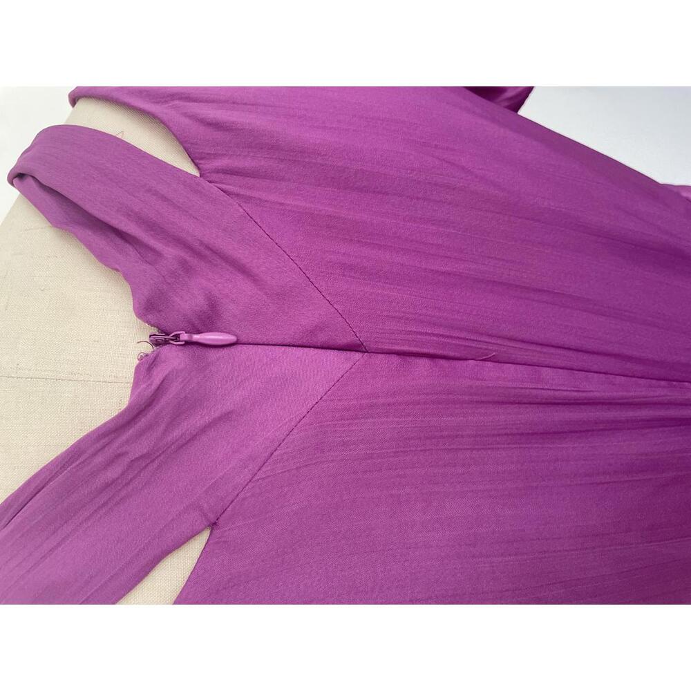 Anthropologie - Chic V-neck Short Purple Mini Dress with Flowy Sleeve, size 10 - Picture 9 of 12